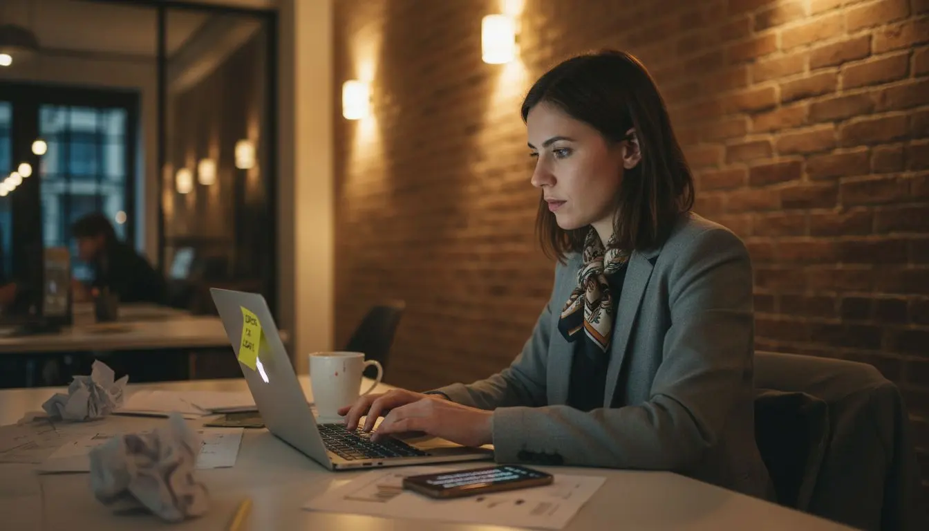 Manager updating website for local SEO