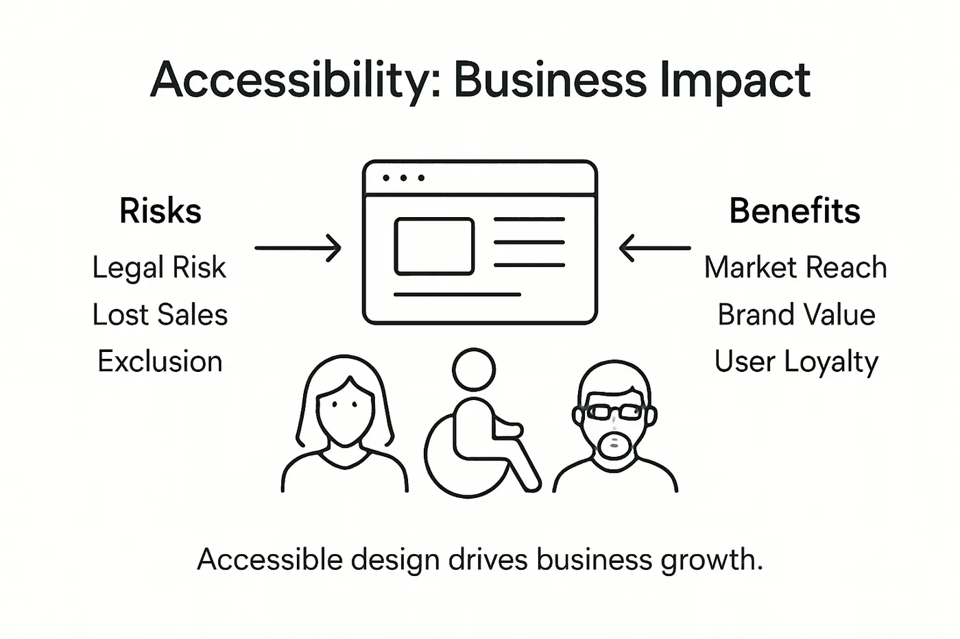 Infographic showing business benefits of accessibility