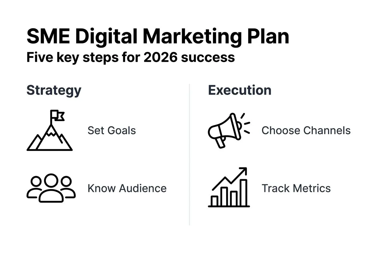 Infographic five-step SME marketing plan overview