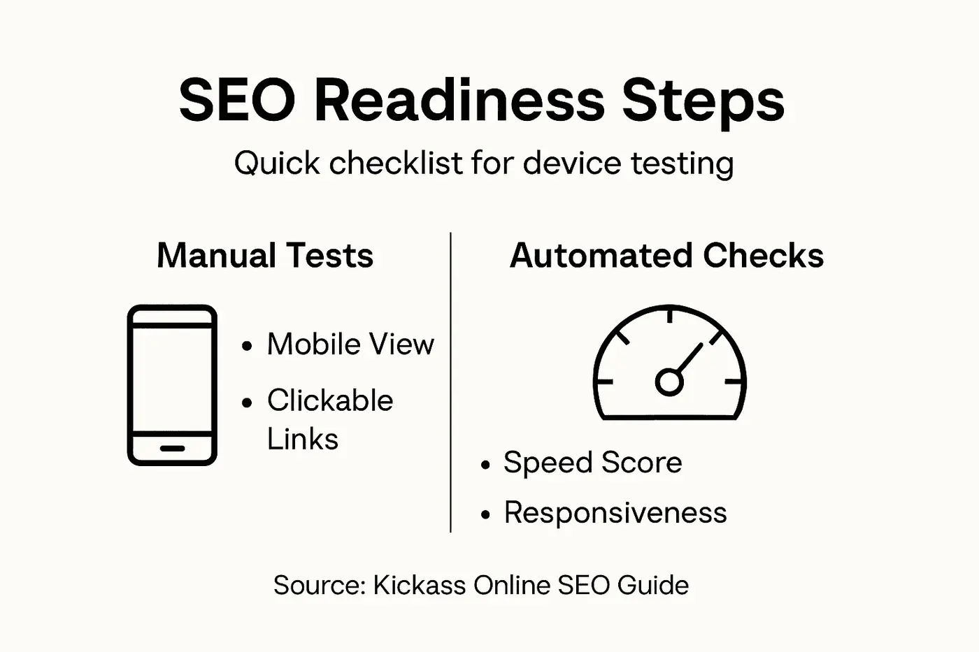 Infographic showing steps for website SEO readiness