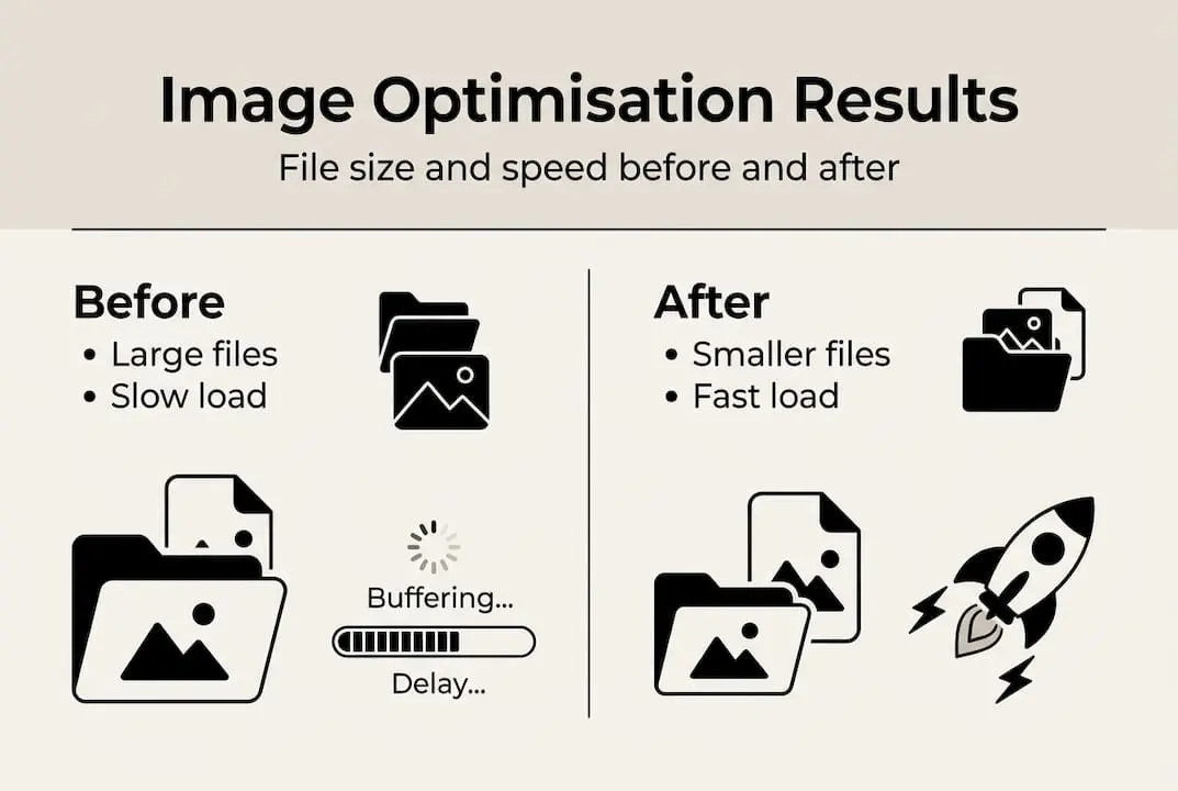 Infographic shows image optimisation before and after