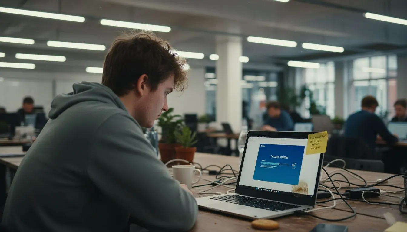IT technician updating website software