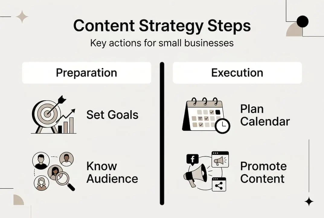 Infographic outlining content strategy process
