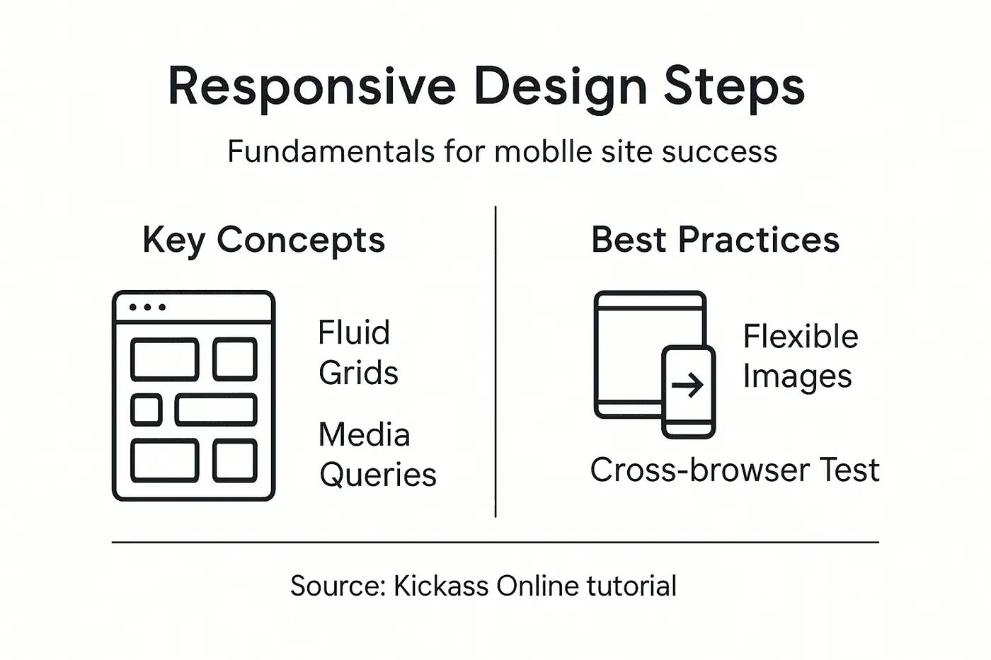 Infographic summarizing responsive design essentials