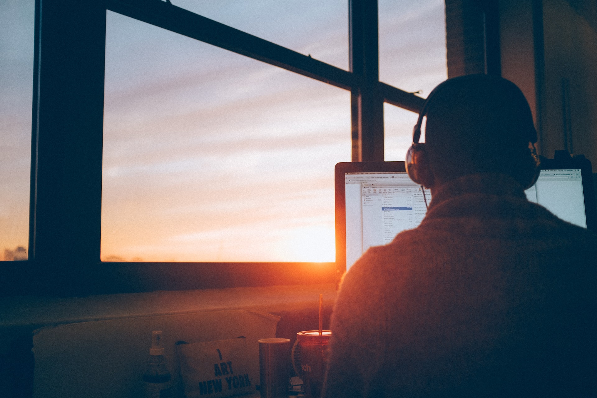 man working on computer