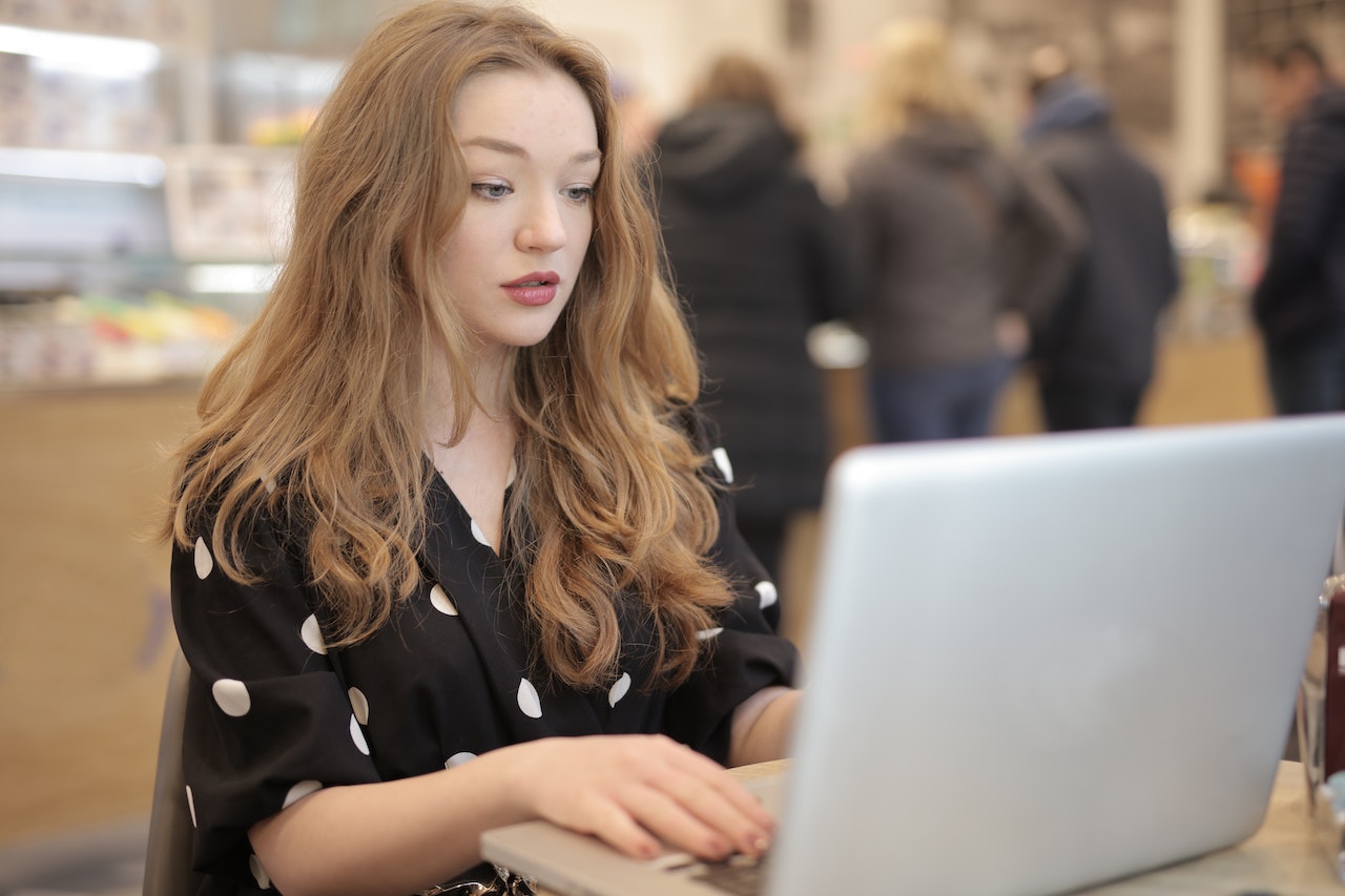 woman using a laptop