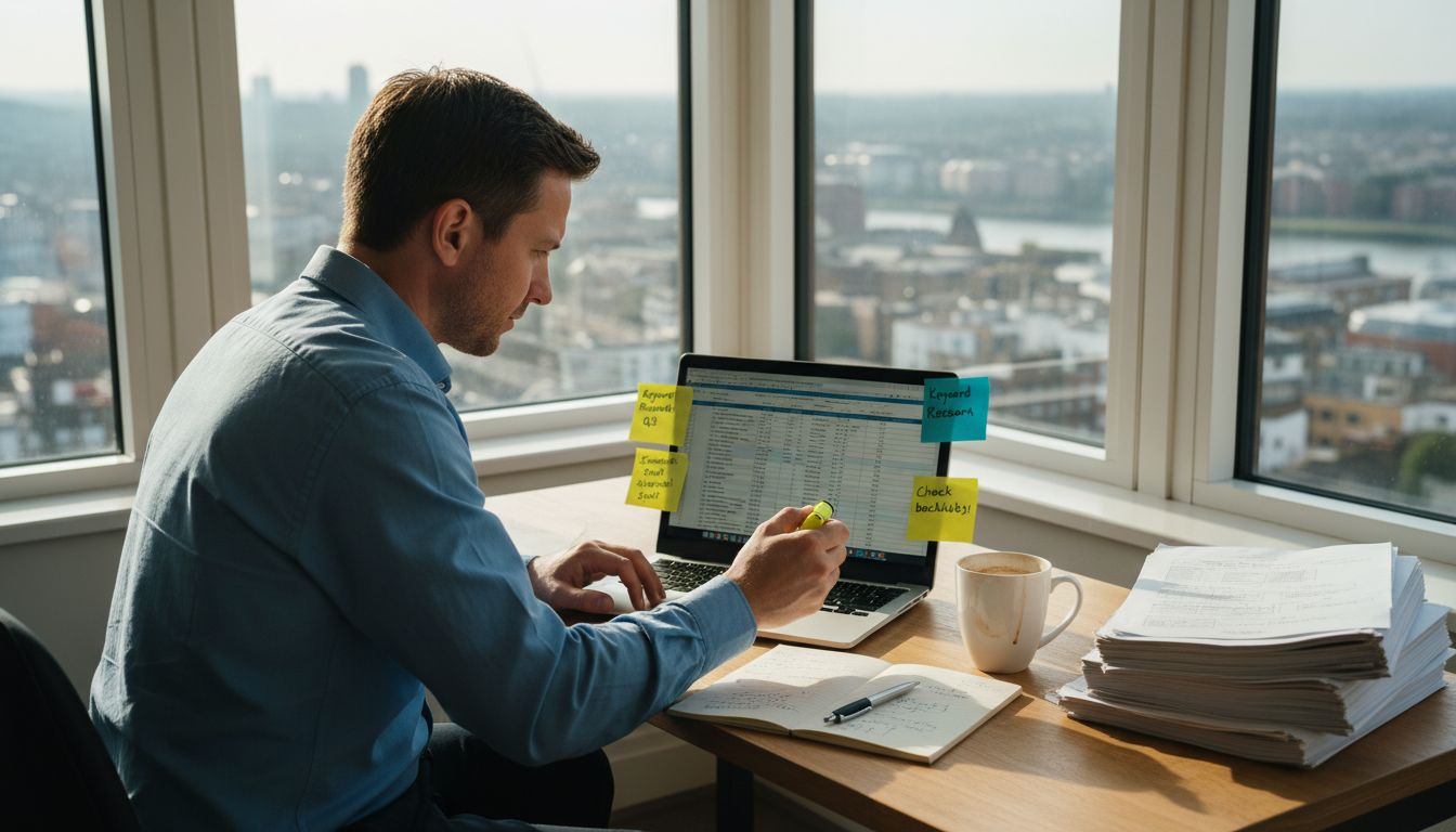 SME owner conducting SEO audit