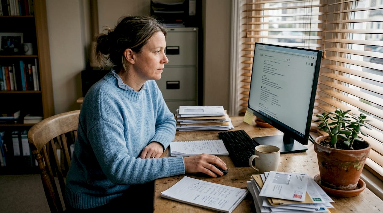 Small business owner searches her website