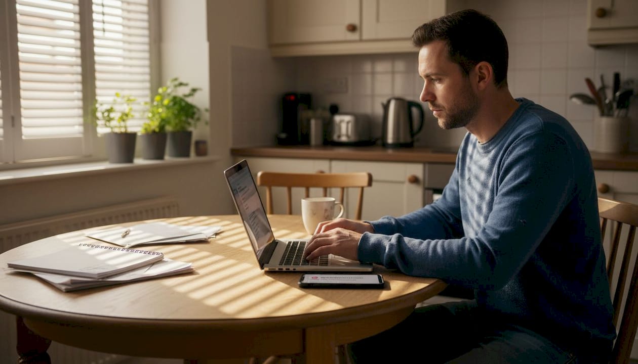 Business owner engaging in online reputation tasks