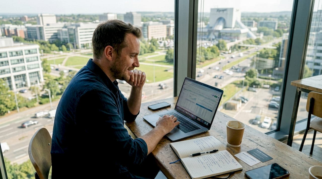 SEO consultant working in Milton Keynes office