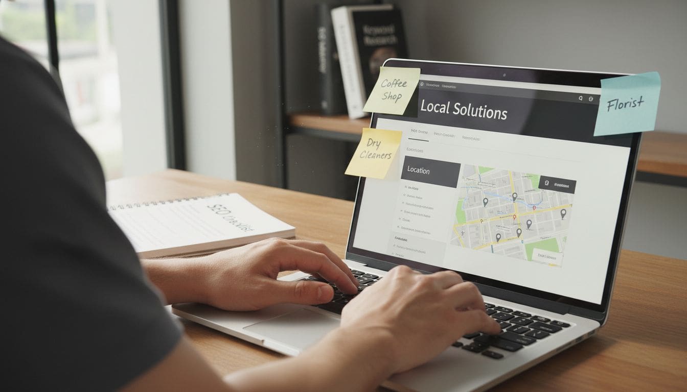 Developer optimizing website for local SEO