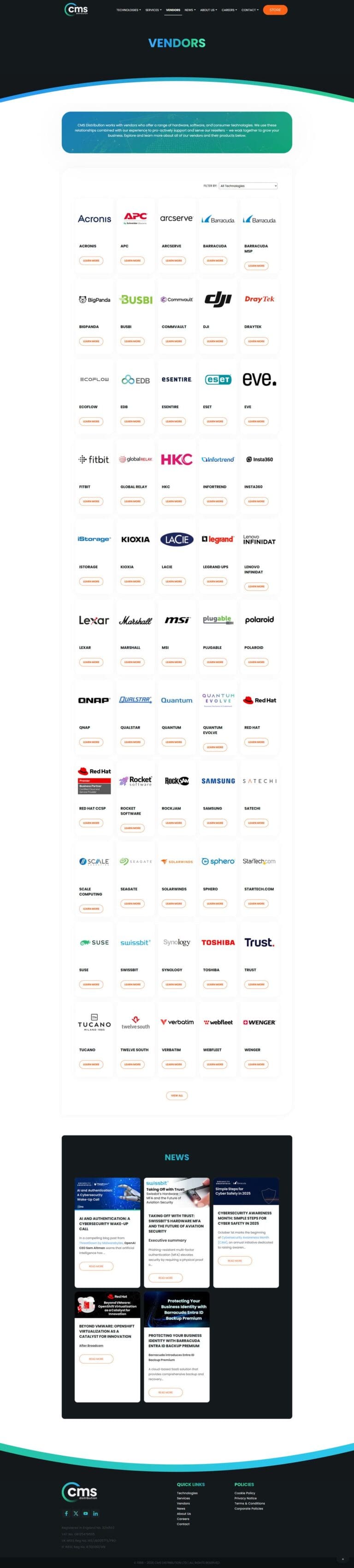 Vendors Page