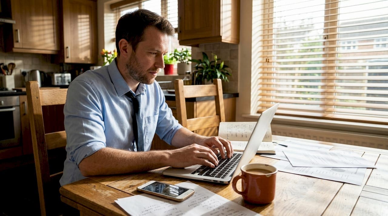 UK business owner working on website platform